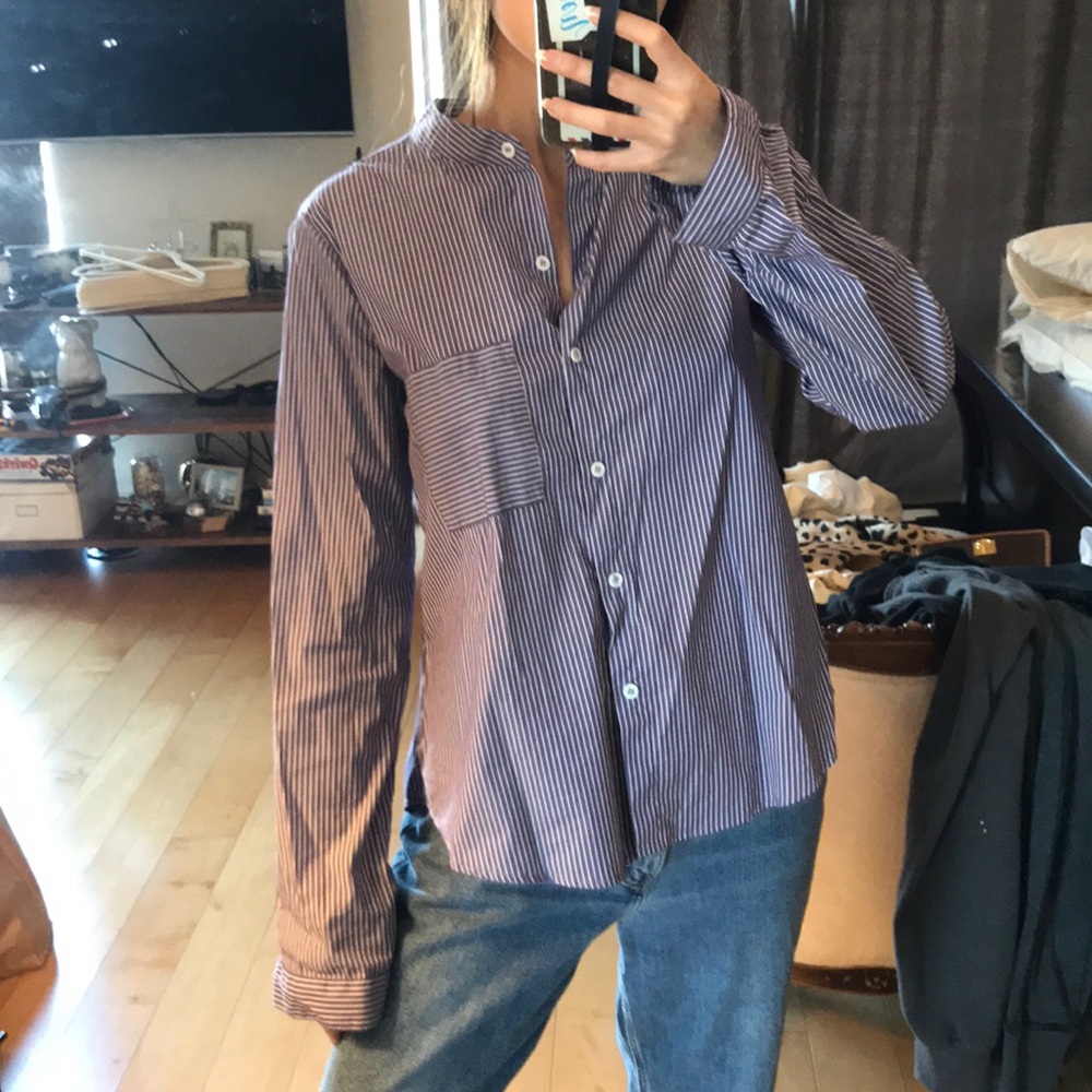 Reformation Striped Button Down Shirt Sz S